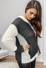 Load image into Gallery viewer, Pocketed Color Block Half Button Hoodie
