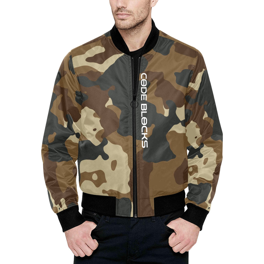 Men's All Over Print Quilted Bomber Jacket(Model H33)