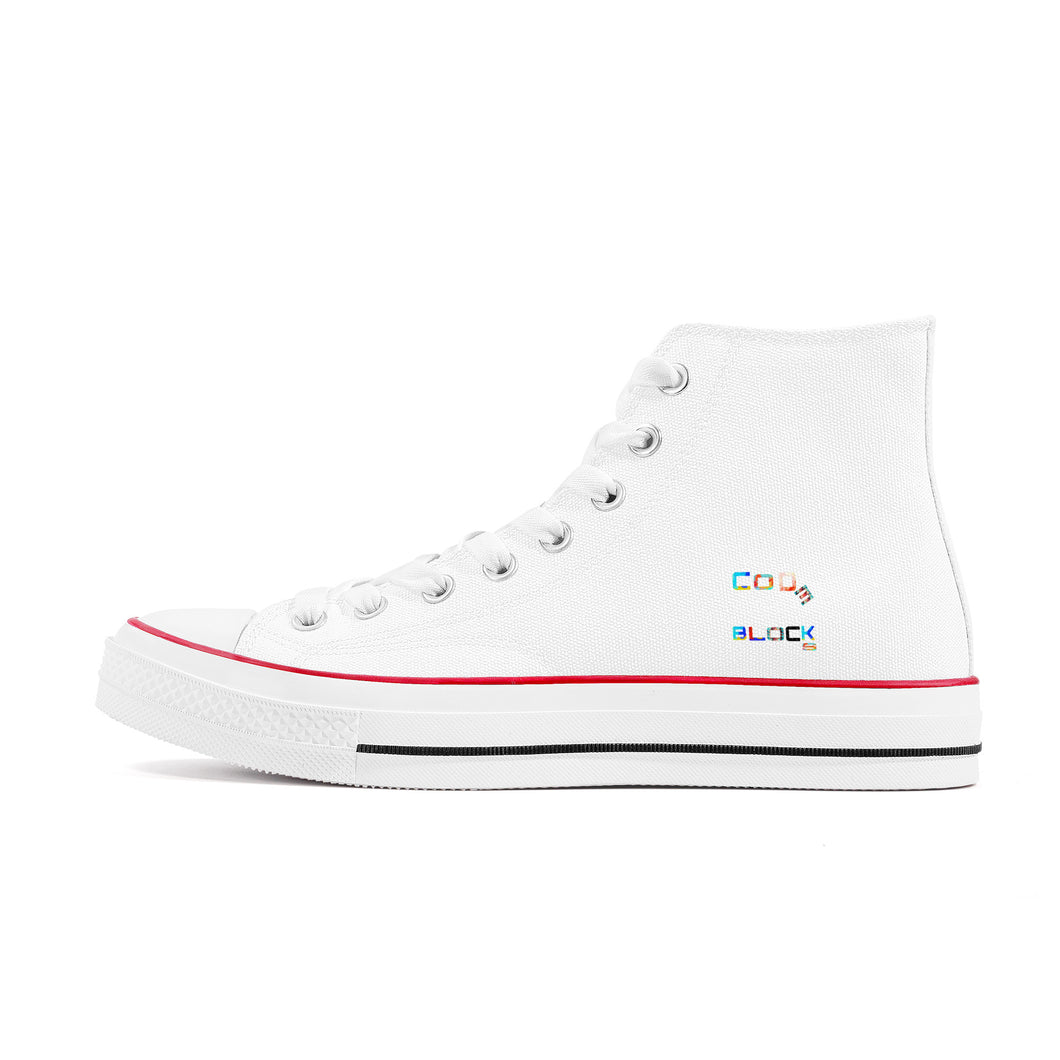 D70 High Top Canvas Shoes - White